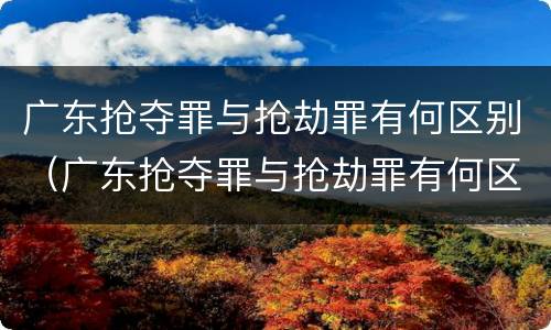 广东抢夺罪与抢劫罪有何区别（广东抢夺罪与抢劫罪有何区别和联系）