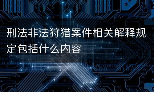 刑法非法狩猎案件相关解释规定包括什么内容