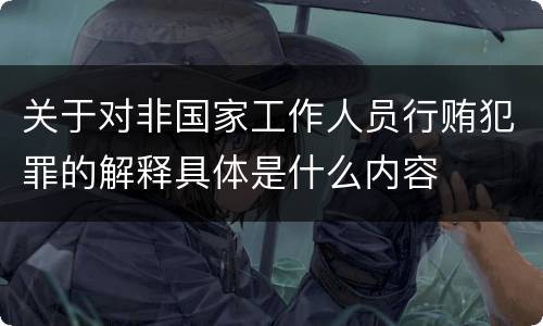 关于对非国家工作人员行贿犯罪的解释具体是什么内容