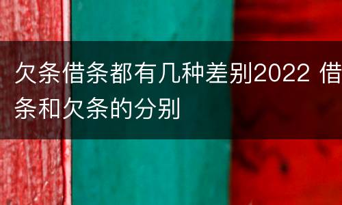 欠条借条都有几种差别2022 借条和欠条的分别