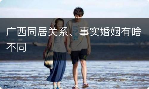 广西同居关系、事实婚姻有啥不同