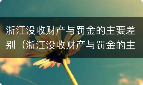 浙江没收财产与罚金的主要差别（浙江没收财产与罚金的主要差别在哪里）