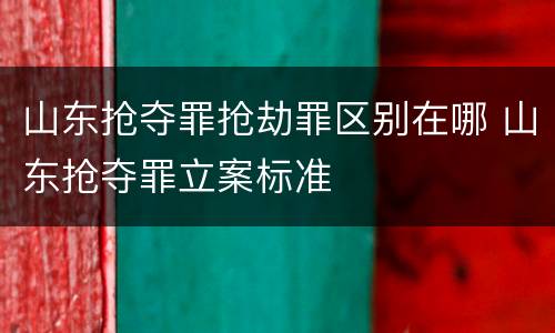 山东抢夺罪抢劫罪区别在哪 山东抢夺罪立案标准