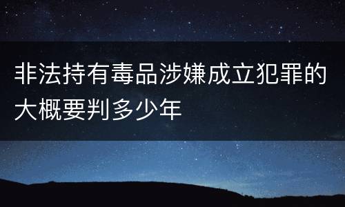 非法持有毒品涉嫌成立犯罪的大概要判多少年