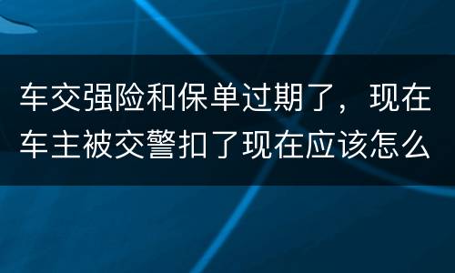 车交强险和保单过期了，现在车主被交警扣了现在应该怎么办