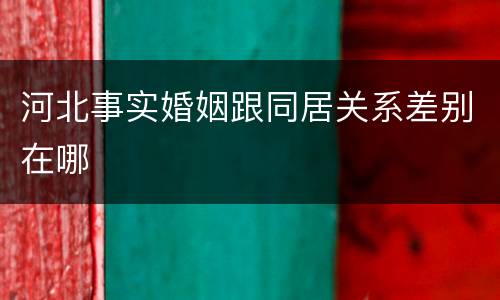 河北事实婚姻跟同居关系差别在哪