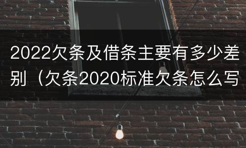 2022欠条及借条主要有多少差别（欠条2020标准欠条怎么写）