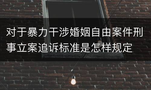 对于暴力干涉婚姻自由案件刑事立案追诉标准是怎样规定