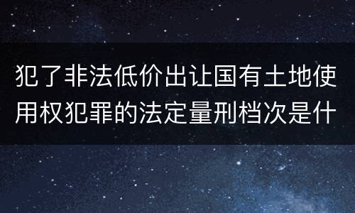 犯了非法低价出让国有土地使用权犯罪的法定量刑档次是什么