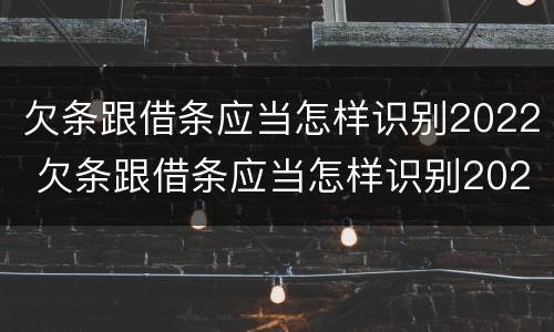 欠条跟借条应当怎样识别2022 欠条跟借条应当怎样识别2022款