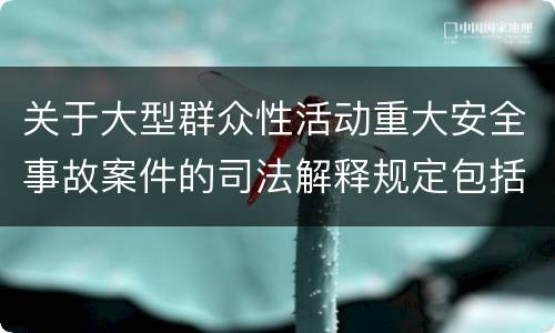 关于大型群众性活动重大安全事故案件的司法解释规定包括什么