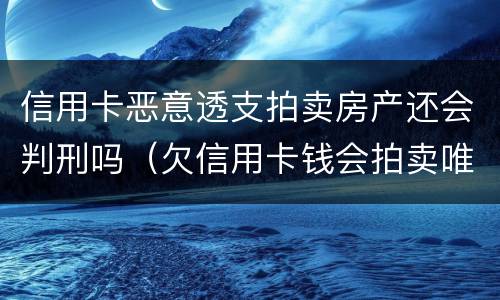 信用卡恶意透支拍卖房产还会判刑吗（欠信用卡钱会拍卖唯一房产吗）