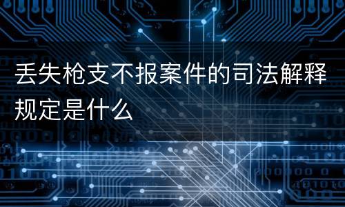 丢失枪支不报案件的司法解释规定是什么