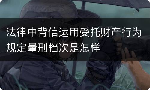 法律中背信运用受托财产行为规定量刑档次是怎样