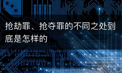 抢劫罪、抢夺罪的不同之处到底是怎样的