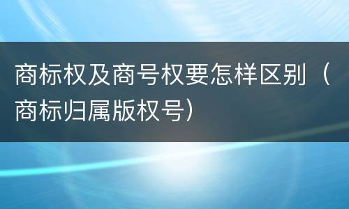 商标权及商号权要怎样区别（商标归属版权号）