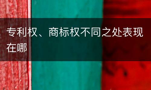 专利权、商标权不同之处表现在哪