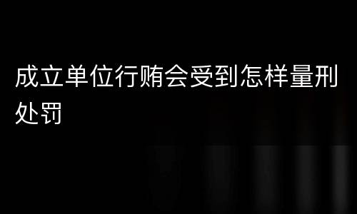 成立单位行贿会受到怎样量刑处罚