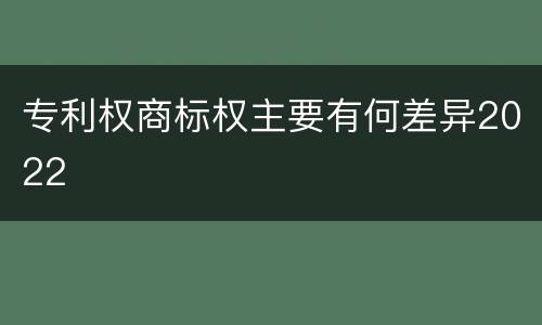 专利权商标权主要有何差异2022