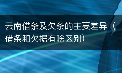 云南借条及欠条的主要差异（借条和欠据有啥区别）