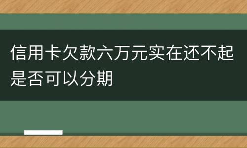 信用卡欠款六万元实在还不起是否可以分期