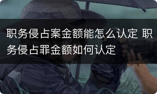 职务侵占案金额能怎么认定 职务侵占罪金额如何认定