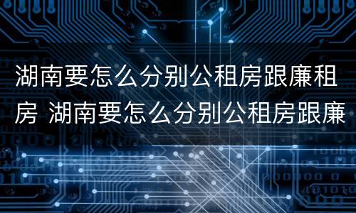 湖南要怎么分别公租房跟廉租房 湖南要怎么分别公租房跟廉租房的区别