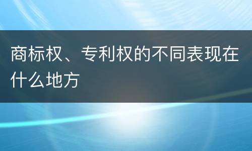 商标权、专利权的不同表现在什么地方