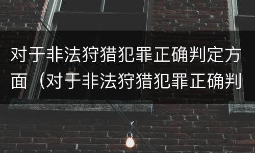 对于非法狩猎犯罪正确判定方面（对于非法狩猎犯罪正确判定方面的是）