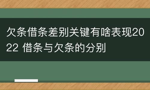 欠条借条差别关键有啥表现2022 借条与欠条的分别