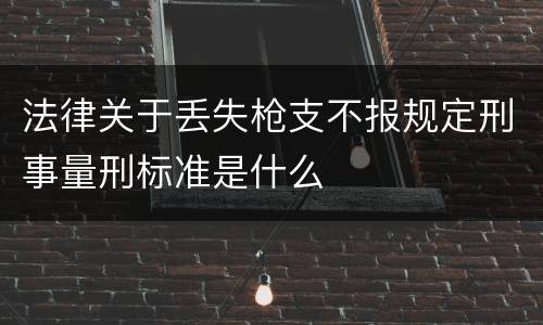 法律关于丢失枪支不报规定刑事量刑标准是什么