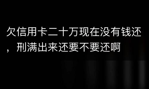 欠信用卡二十万现在没有钱还，刑满出来还要不要还啊