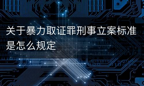 关于暴力取证罪刑事立案标准是怎么规定