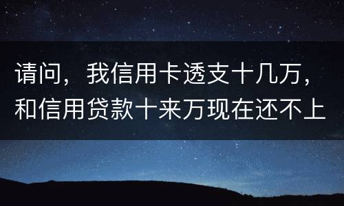 请问，我信用卡透支十几万，和信用贷款十来万现在还不上了。情节严重会咋样，怎么判刑