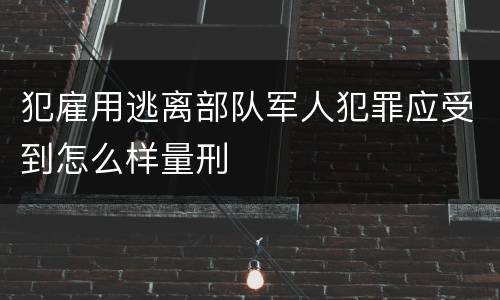 犯雇用逃离部队军人犯罪应受到怎么样量刑