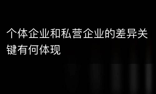 个体企业和私营企业的差异关键有何体现