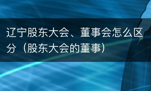 辽宁股东大会、董事会怎么区分（股东大会的董事）