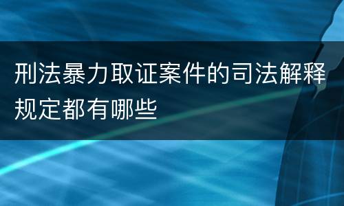 刑法暴力取证案件的司法解释规定都有哪些