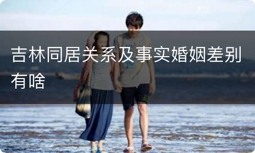 吉林同居关系及事实婚姻差别有啥