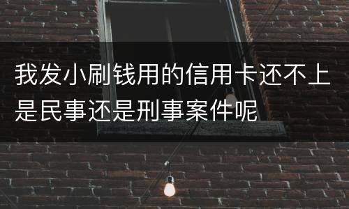 我发小刷钱用的信用卡还不上是民事还是刑事案件呢