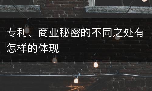 专利、商业秘密的不同之处有怎样的体现