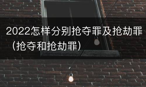 2022怎样分别抢夺罪及抢劫罪（抢夺和抢劫罪）