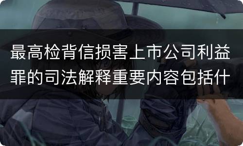 最高检背信损害上市公司利益罪的司法解释重要内容包括什么