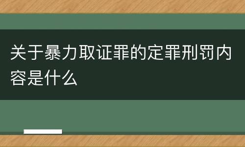 关于暴力取证罪的定罪刑罚内容是什么