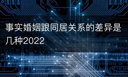 事实婚姻跟同居关系的差异是几种2022