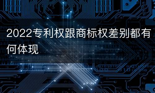 2022专利权跟商标权差别都有何体现