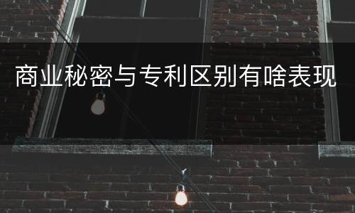 商业秘密与专利区别有啥表现