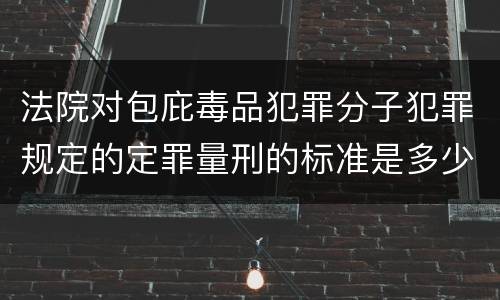 法院对包庇毒品犯罪分子犯罪规定的定罪量刑的标准是多少