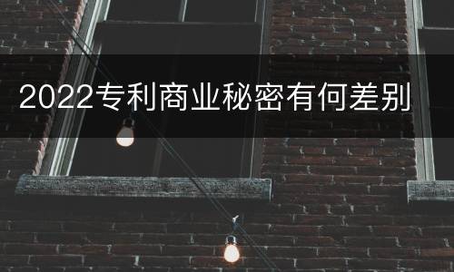 2022专利商业秘密有何差别