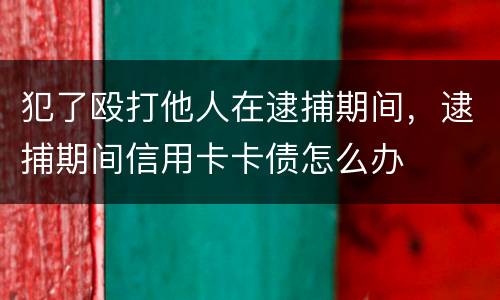 犯了殴打他人在逮捕期间，逮捕期间信用卡卡债怎么办